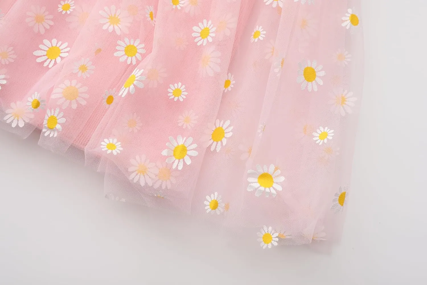 Toddler Girls Dress Cotton Princess Tulle Dresses Daisy Hem Tutu Kids Casual Sundress18M-8 Years