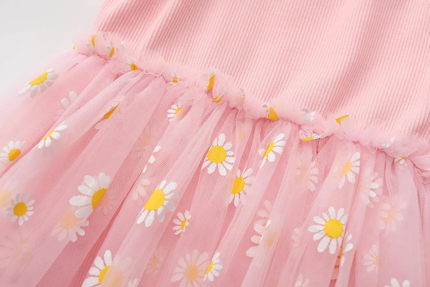 Toddler Girls Dress Cotton Princess Tulle Dresses Daisy Hem Tutu Kids Casual Sundress18M-8 Years
