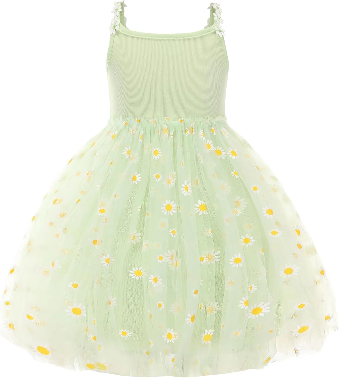 Toddler Girls Dress Cotton Princess Tulle Dresses Daisy Hem Tutu Kids Casual Sundress18M-8 Years