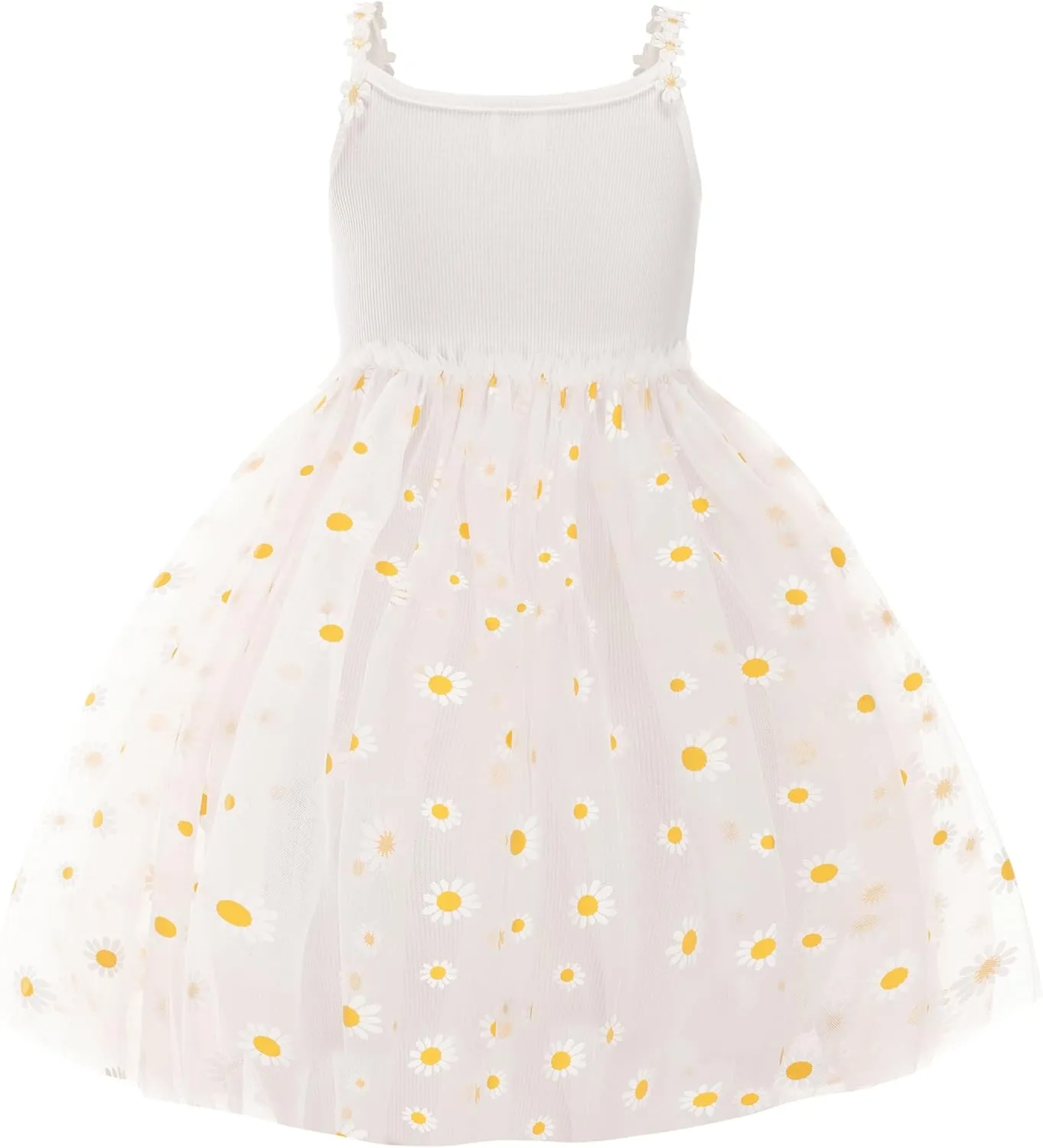 Toddler Girls Dress Cotton Princess Tulle Dresses Daisy Hem Tutu Kids Casual Sundress18M-8 Years