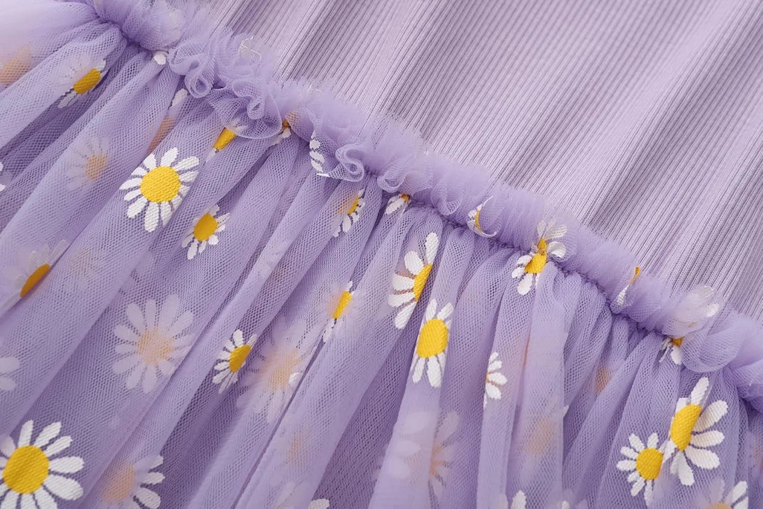 Toddler Girls Dress Cotton Princess Tulle Dresses Daisy Hem Tutu Kids Casual Sundress18M-8 Years
