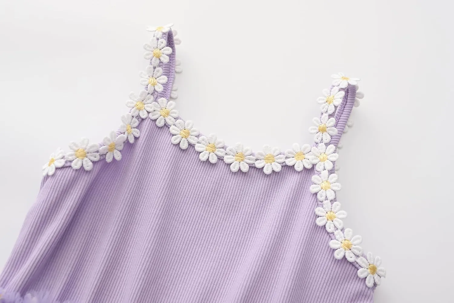 Toddler Girls Dress Cotton Princess Tulle Dresses Daisy Hem Tutu Kids Casual Sundress18M-8 Years