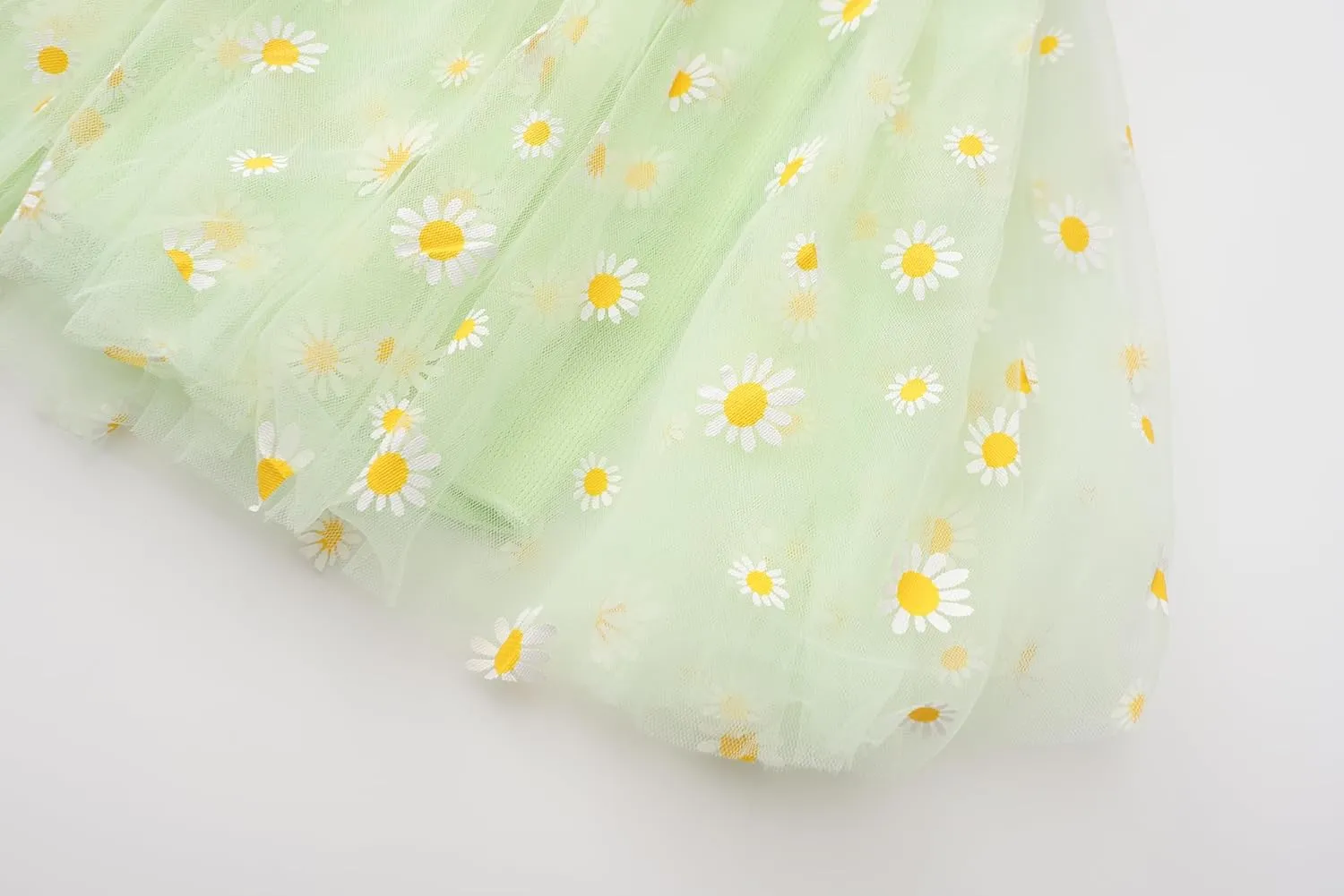 Toddler Girls Dress Cotton Princess Tulle Dresses Daisy Hem Tutu Kids Casual Sundress18M-8 Years