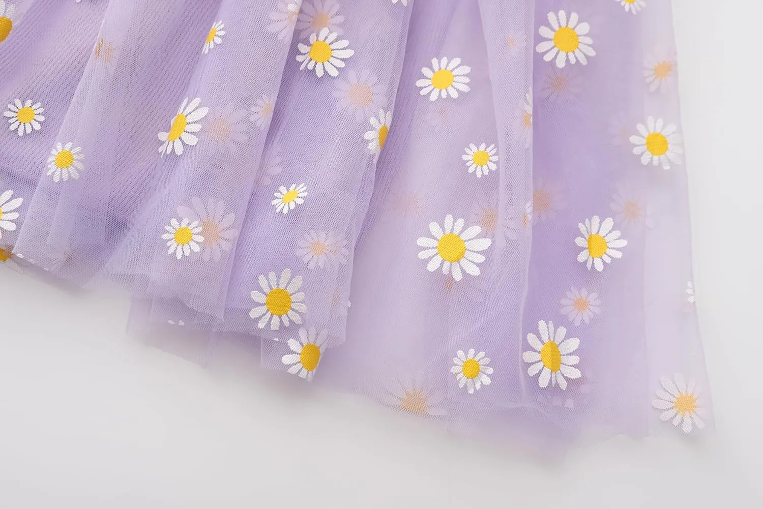 Toddler Girls Dress Cotton Princess Tulle Dresses Daisy Hem Tutu Kids Casual Sundress18M-8 Years