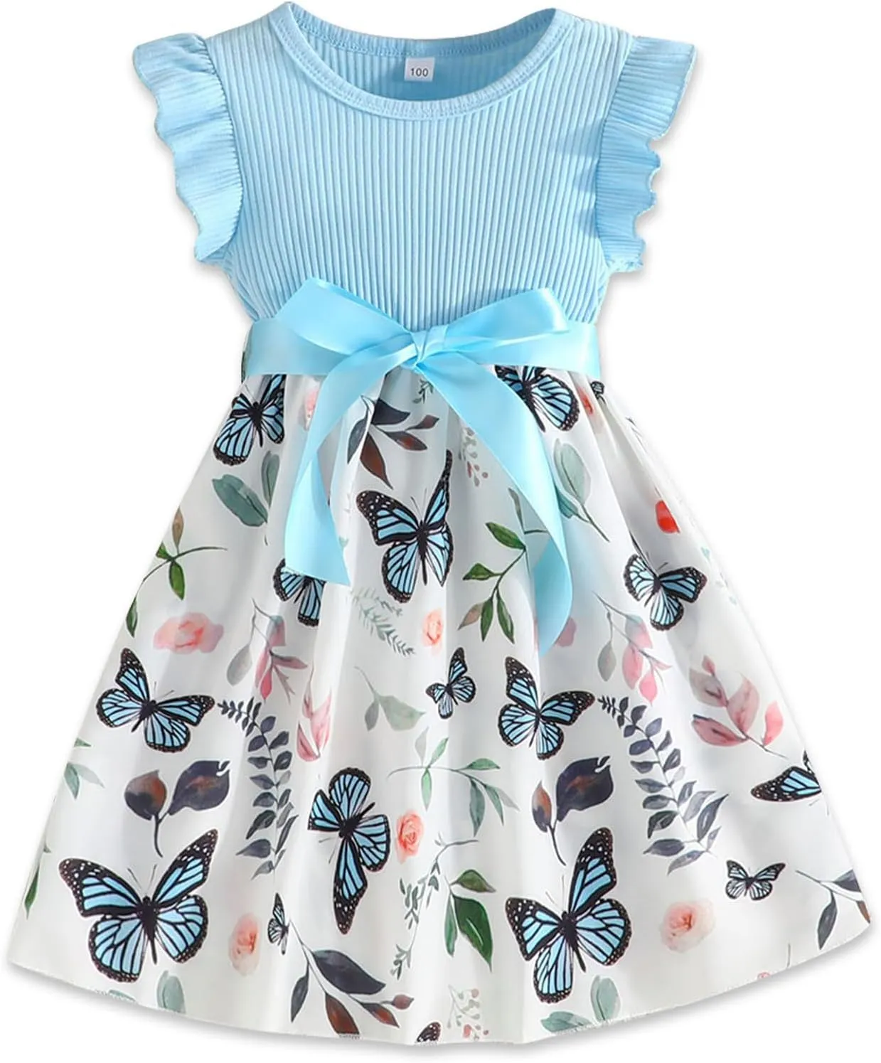 Toddler Girls Dress, Ruffle Sleeveless Summer Baby Girl Fashion Dresses 3-8Y