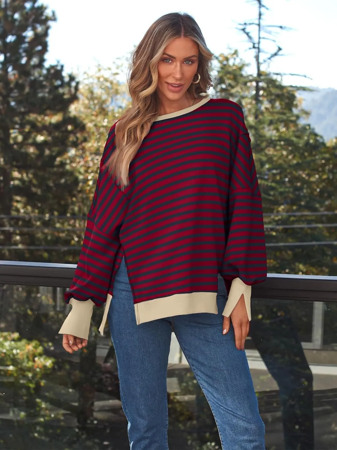 Trendy Queen Womens Oversized Sweatshirts Hoodies Crewneck Shirts Fall Outfits Teen Girls Y2k Winter Clothes