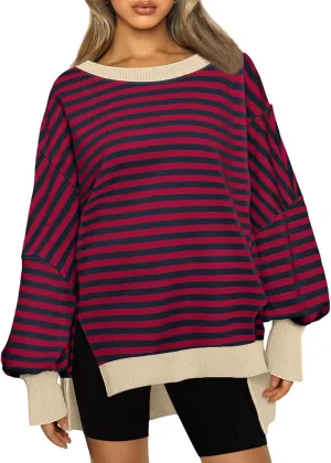 Trendy Queen Womens Oversized Sweatshirts Hoodies Crewneck Shirts Fall Outfits Teen Girls Y2k Winter Clothes