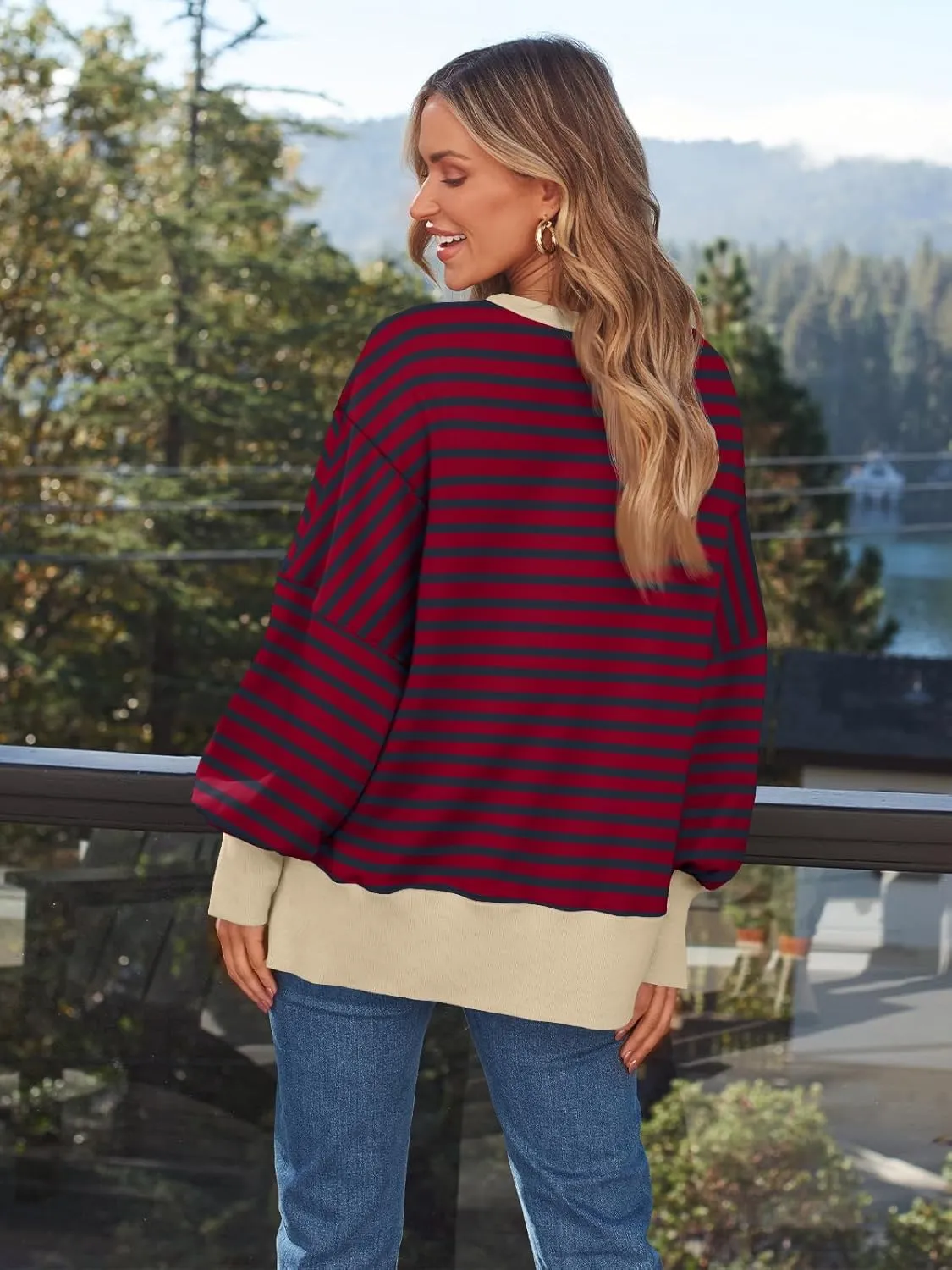 Trendy Queen Womens Oversized Sweatshirts Hoodies Crewneck Shirts Fall Outfits Teen Girls Y2k Winter Clothes