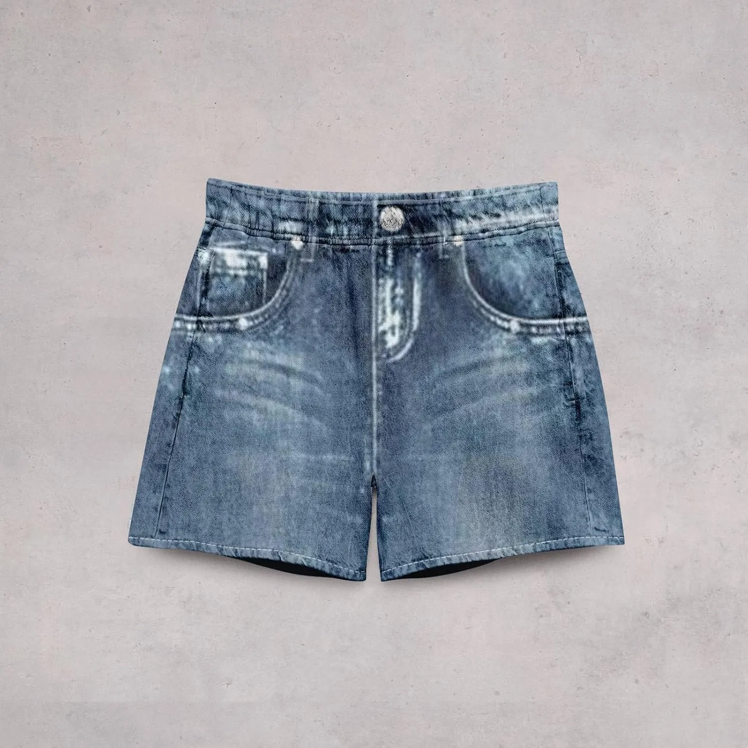 TWGONE Womens Sweatpants Shorts Stretchy High Waisted Denim Printed Bermuda Shorts Sweat Pants That Look Like Jeans