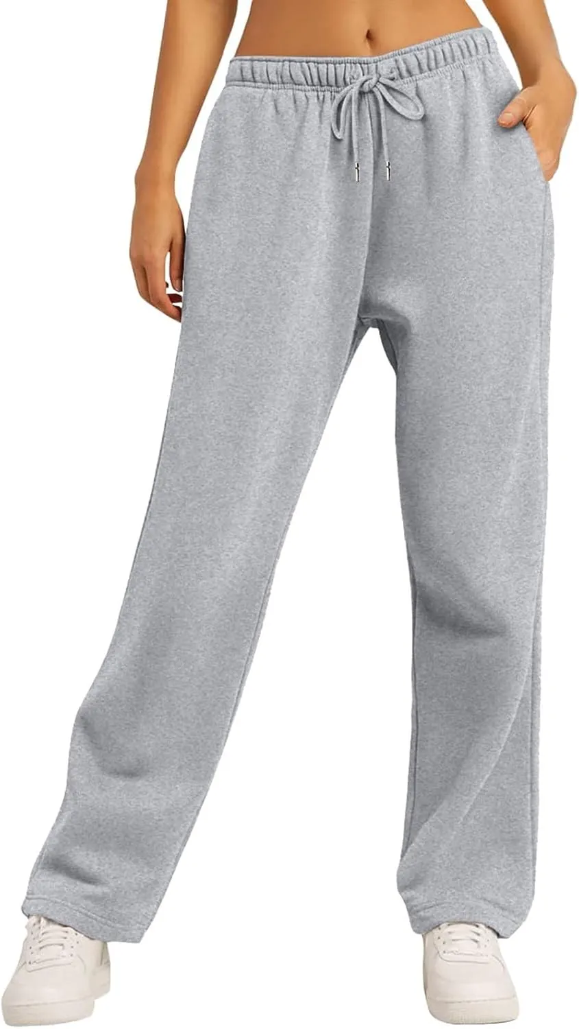 Wide Leg Sweatpants Women Baggy High Waisted Y2k Athletic Sweat Pants Casual Comfy Cotton Joggers with Pockets