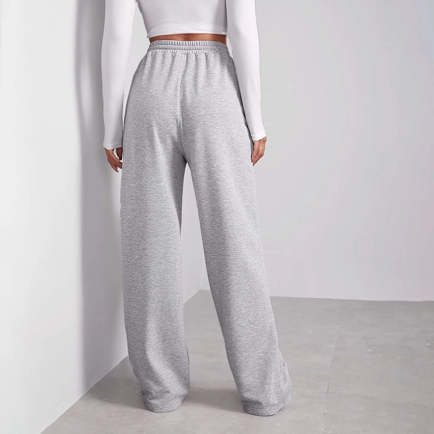 Wide Leg Sweatpants Women Baggy High Waisted Y2k Athletic Sweat Pants Casual Comfy Cotton Joggers with Pockets