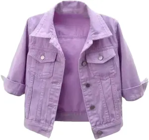 Women Denim Jacket Spring Autumn Short Coat Jean Jackets Casual Loose Tops Lady Outerwear