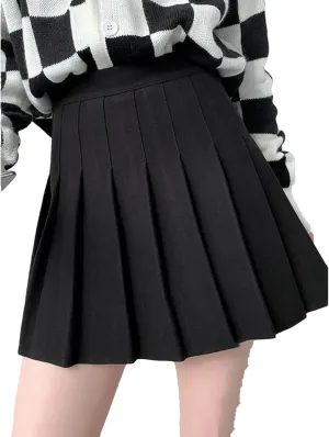 Women High Waist Mini Wool Skirts School Short Tennis Casual Pleated Skirts