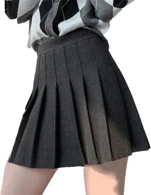 Women High Waist Mini Wool Skirts School Short Tennis Casual Pleated Skirts