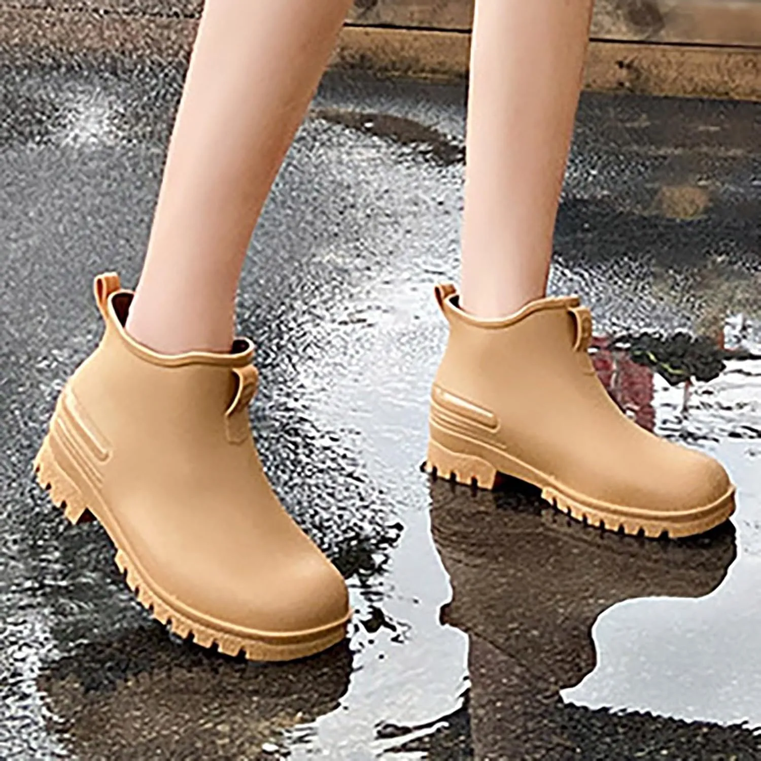 Women Rain Shoes Shoes Comfortable Light Ankle Rain Boots Frosted Outdoor Rain Boots Lobster Boots Knee High Rain Boots