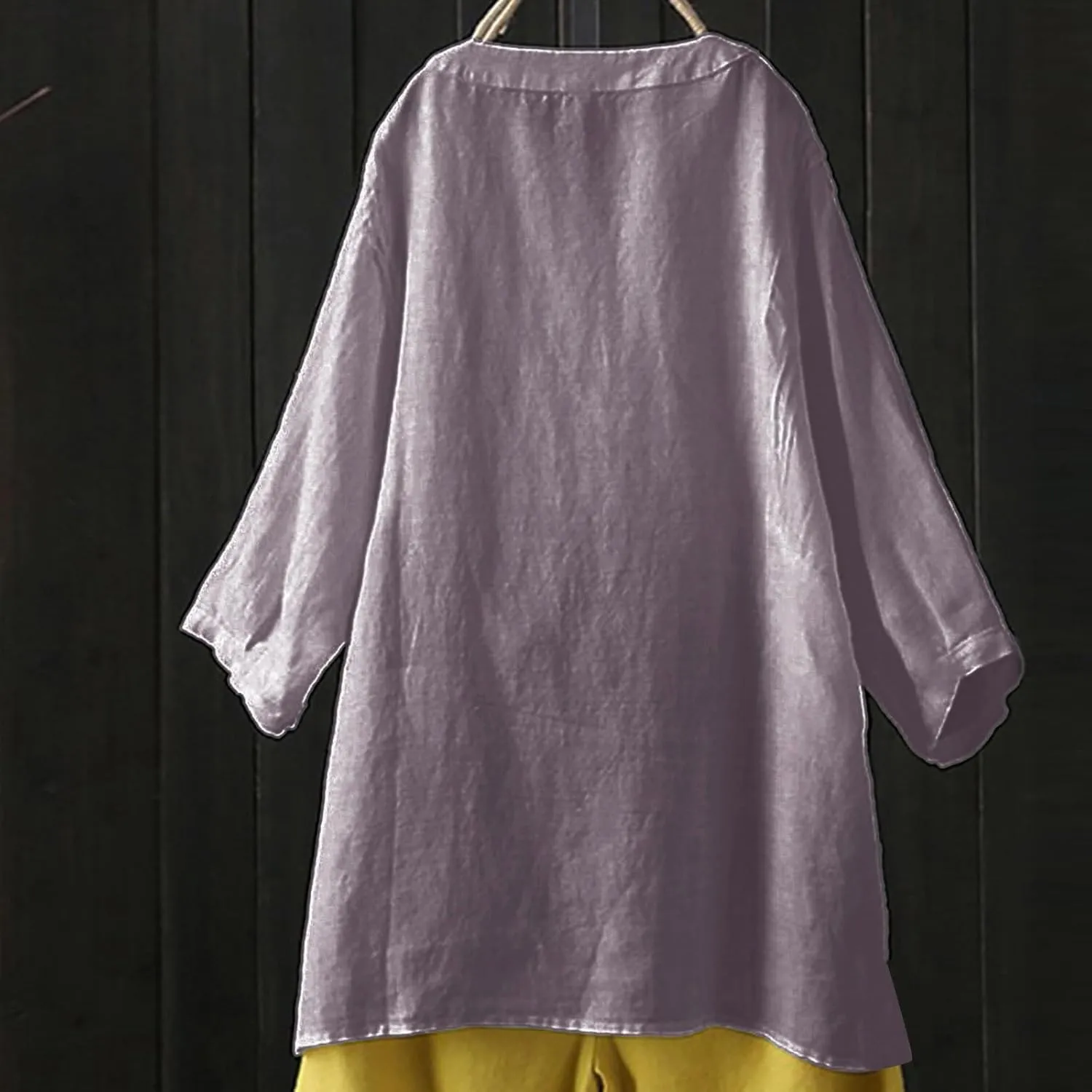Women Short Sleeve Cotton Linen Shirts Casual V Neck Trendy Dressy T-Shirt Floral Loose Fit Summer Tee Tops
