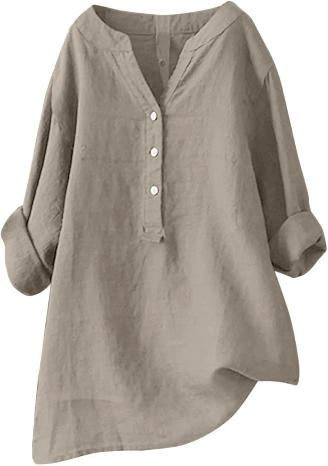 Women Short Sleeve Cotton Linen Shirts Casual V Neck Trendy Dressy T-Shirt Floral Loose Fit Summer Tee Tops