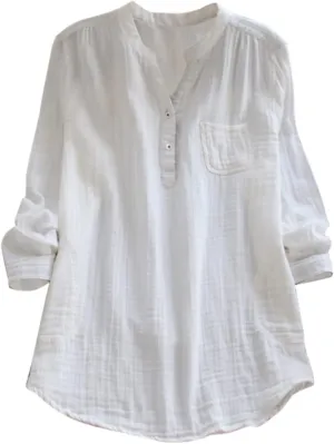 Women Short Sleeve Cotton Linen Shirts Casual V Neck Trendy Dressy T-Shirt Floral Loose Fit Summer Tee Tops