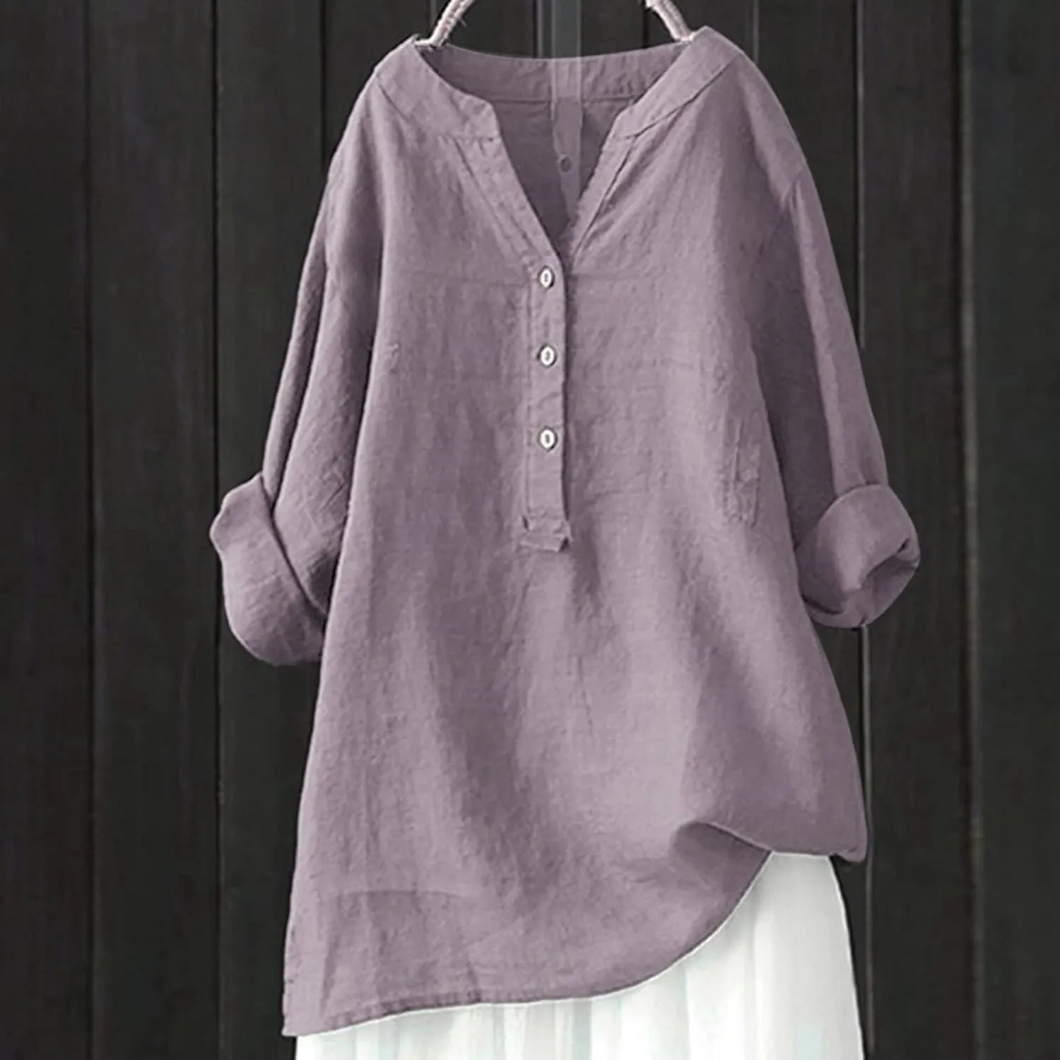 Women Short Sleeve Cotton Linen Shirts Casual V Neck Trendy Dressy T-Shirt Floral Loose Fit Summer Tee Tops