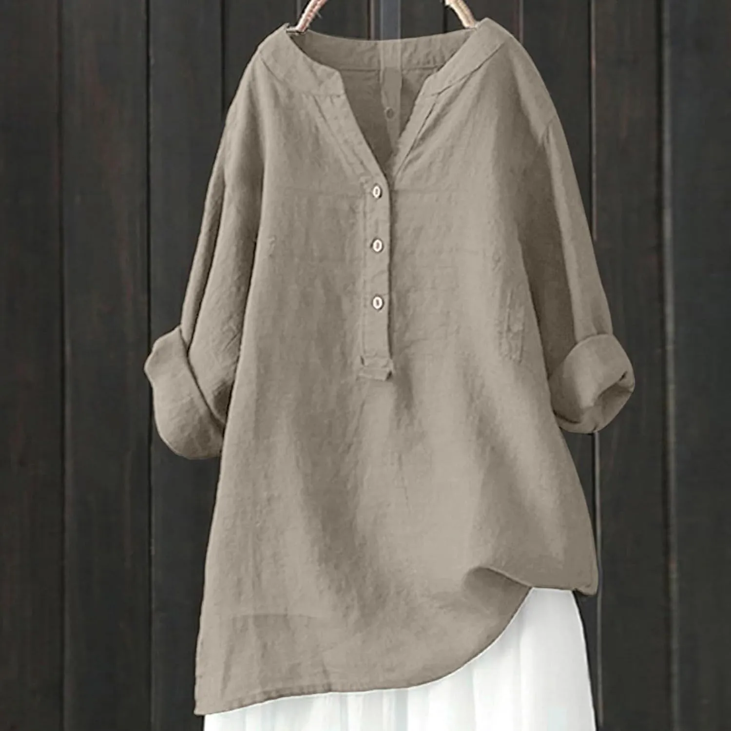 Women Short Sleeve Cotton Linen Shirts Casual V Neck Trendy Dressy T-Shirt Floral Loose Fit Summer Tee Tops