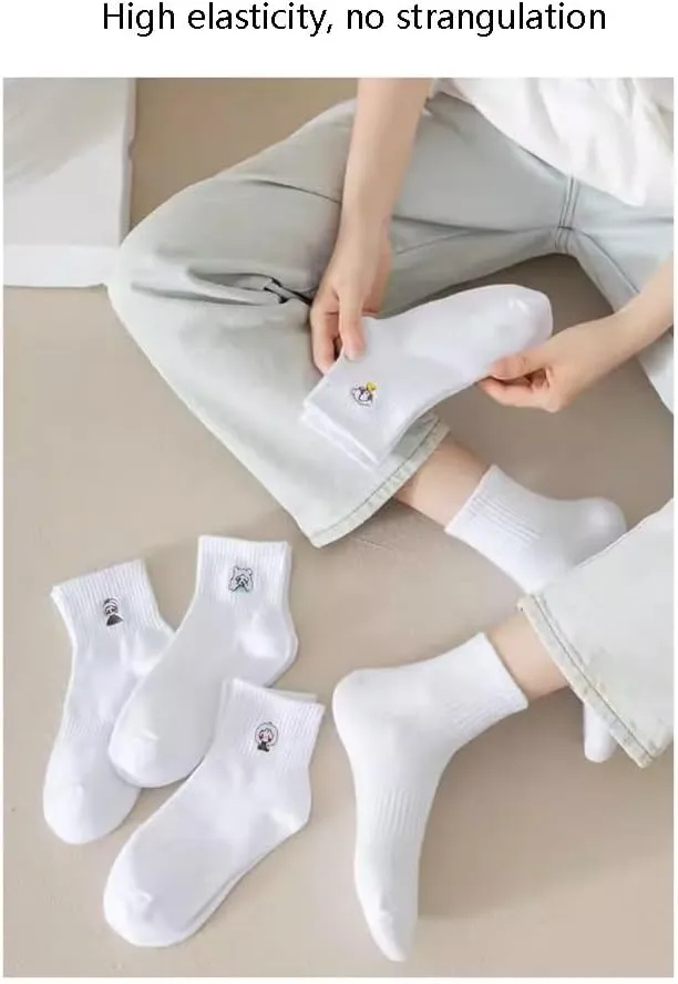 Women Socks Cute Cotton Athletic Sport Casual Crew Socks Fun Pattern Novelty Girls Sock for Everyday Work School