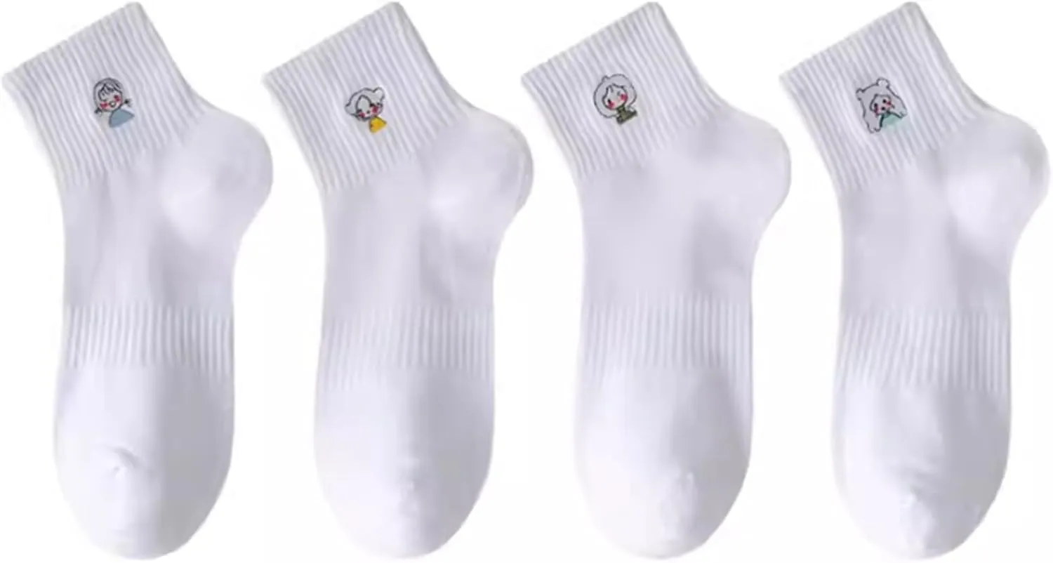 Women Socks Cute Cotton Athletic Sport Casual Crew Socks Fun Pattern Novelty Girls Sock for Everyday Work School