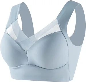 Women Sports Bra Front Close Wirefree Padded Bra Comfortable Support Running Bralette
