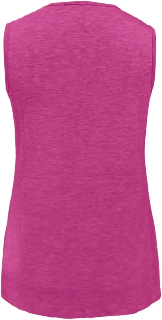 Women Summer Tank Top Dressy 2025 Vacation Sleeveless V Neck Loose Tees Fashion Casual Clothes