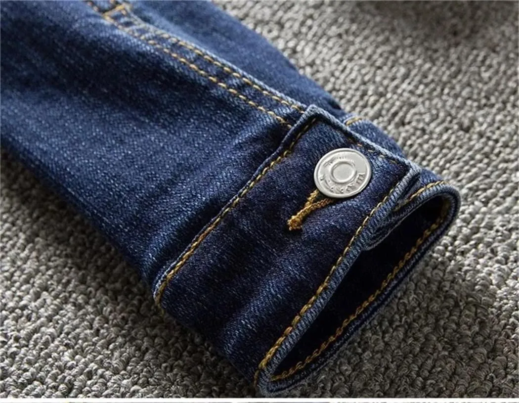 Women's Autumn Casual Denim Jacket Long-Sleeved Single-Breasted Jeans Jacket Short Top