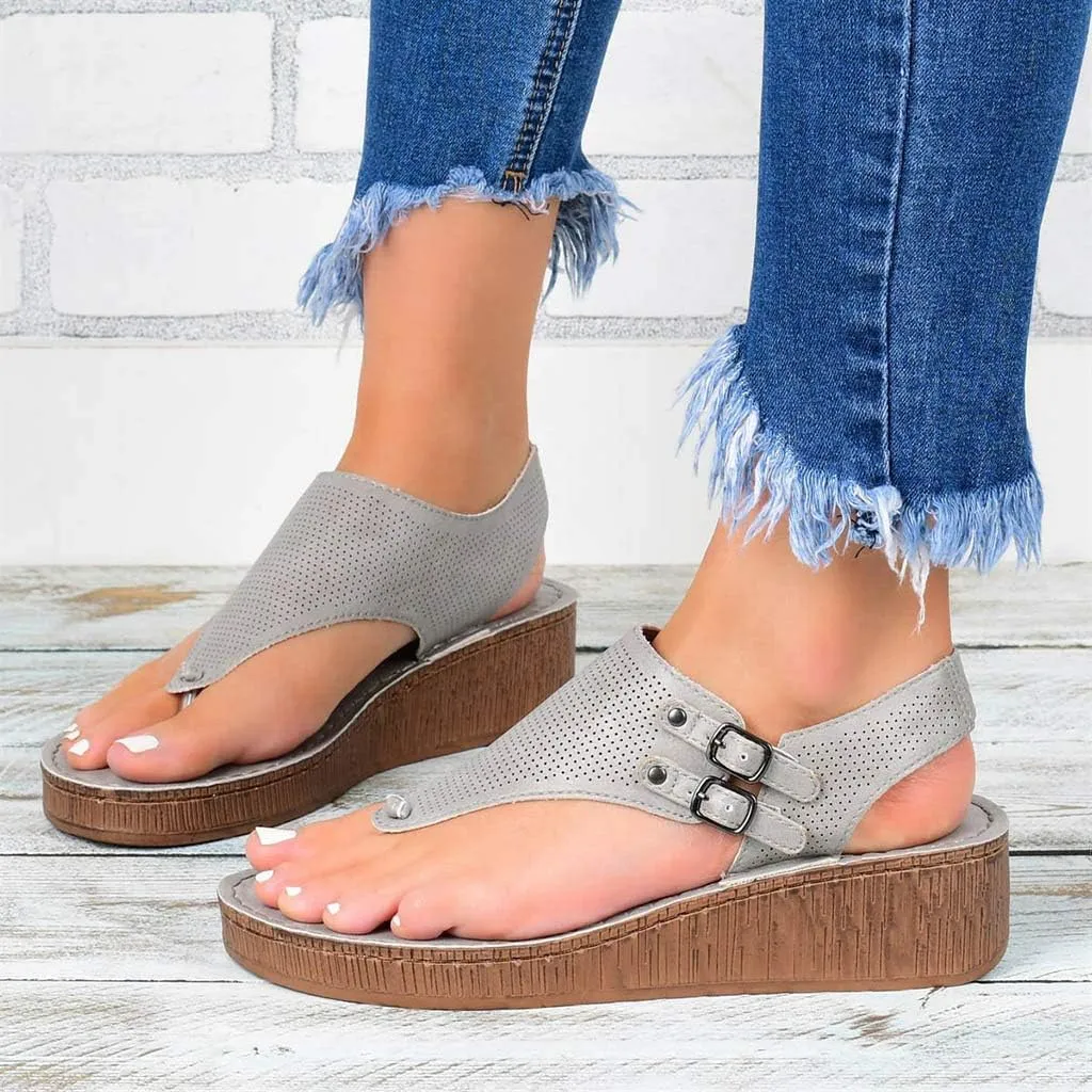 Womens Bohemian Flat Sandals Elastic Ankle Strap Dressy Summer Shoes Comfortable Beach Walking Slides Lightweight Casual Outdoor Footwear Orthopedic Shoes for Women