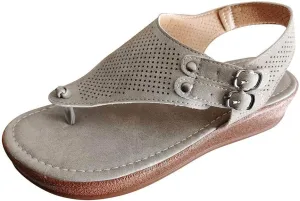 Womens Bohemian Flat Sandals Elastic Ankle Strap Dressy Summer Shoes Comfortable Beach Walking Slides Lightweight Casual Outdoor Footwear Orthopedic Shoes for Women