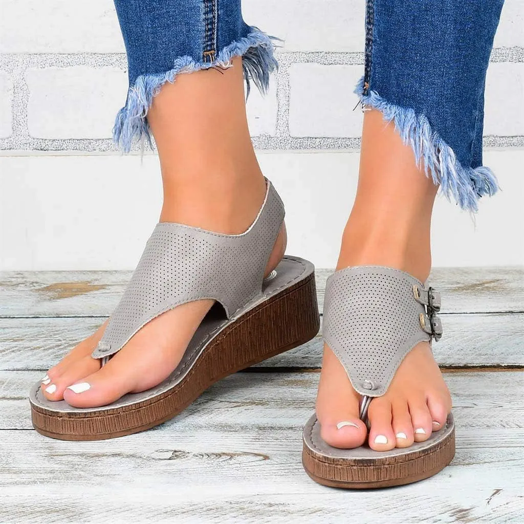 Womens Bohemian Flat Sandals Elastic Ankle Strap Dressy Summer Shoes Comfortable Beach Walking Slides Lightweight Casual Outdoor Footwear Orthopedic Shoes for Women