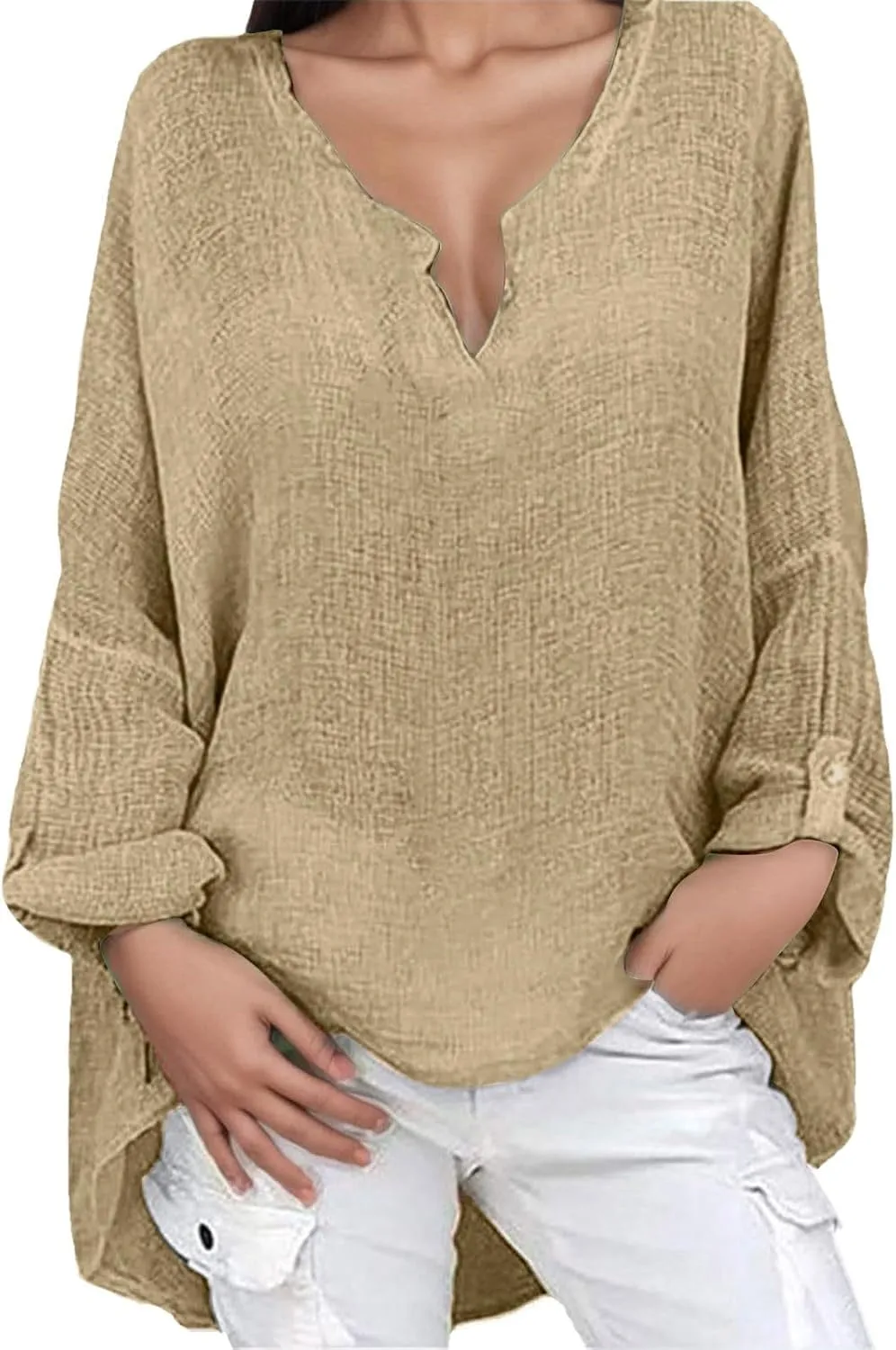 Womens Button Down Shirts Plain Short Sleeve Linen Summer Casual Fashion Blouses Top Loose Fit Tee Shirts