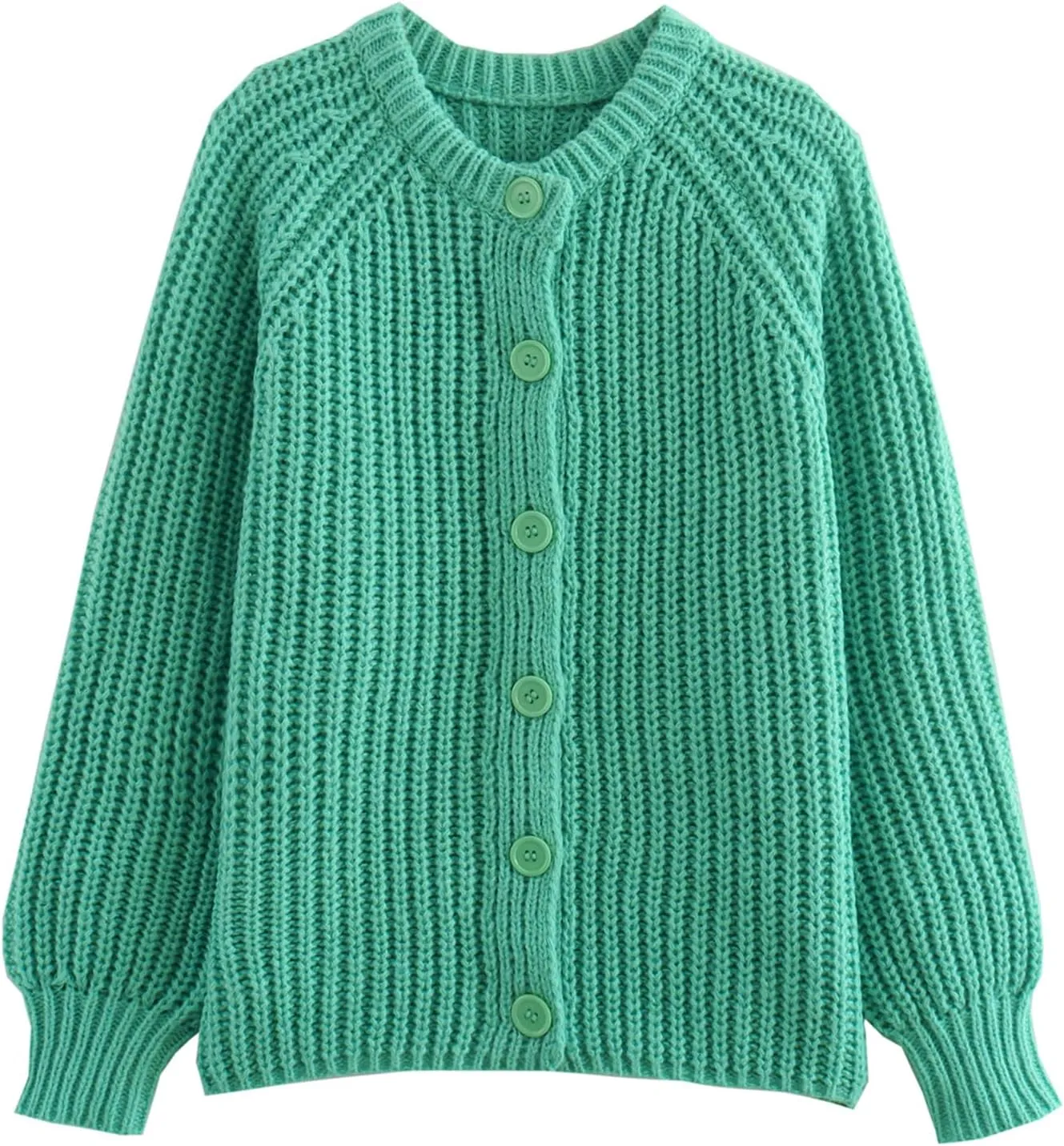 Womens Cardigan Sweater Long Sleeve Button Y2K Chunky Soft Knit Sweater Casual Open Front Outwear Knitwear Coat