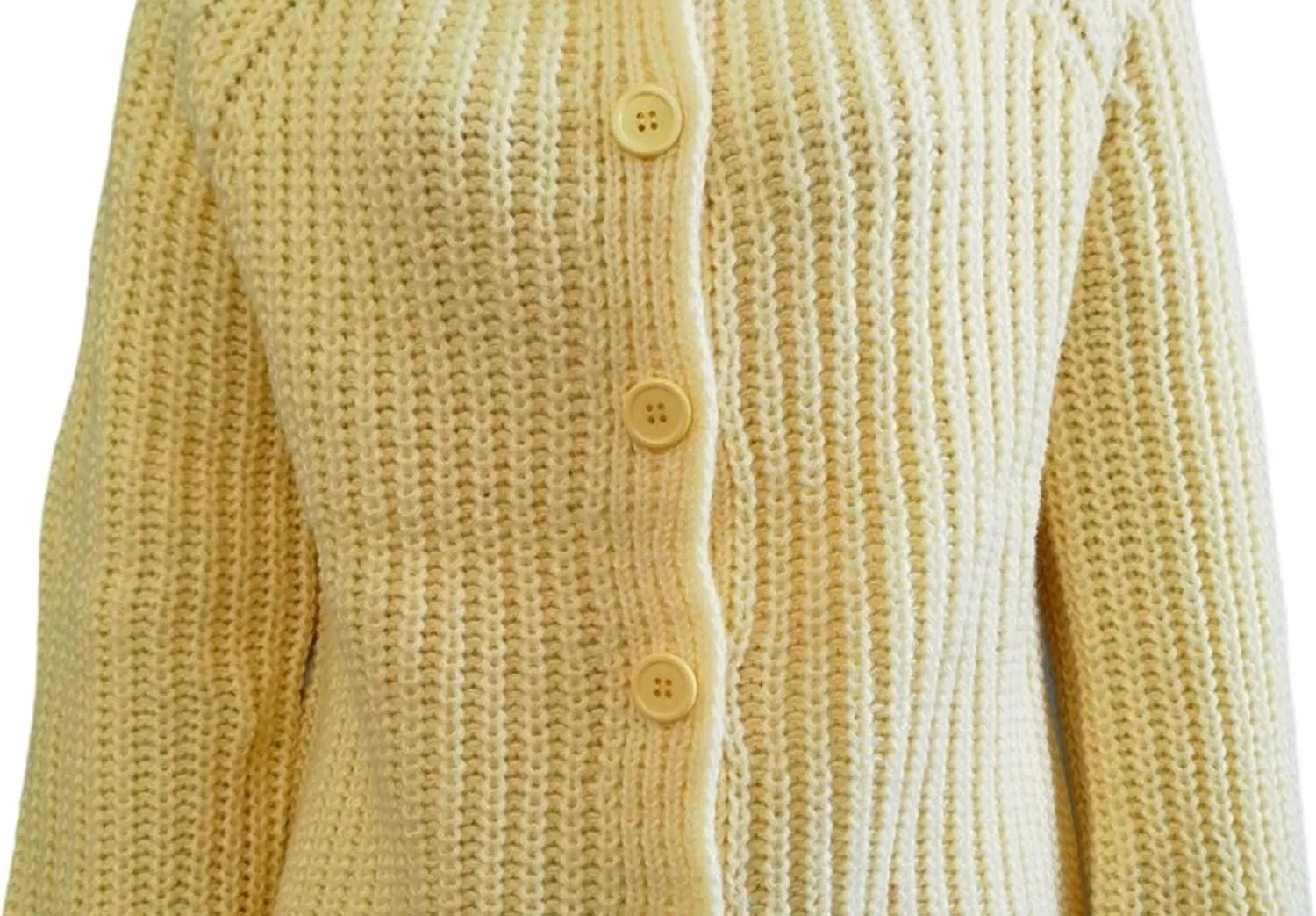 Women's Casual Long Sleeve Chunky Knit Open Front Crewneck Sweater Button Down Cardigan Outerwear Coats