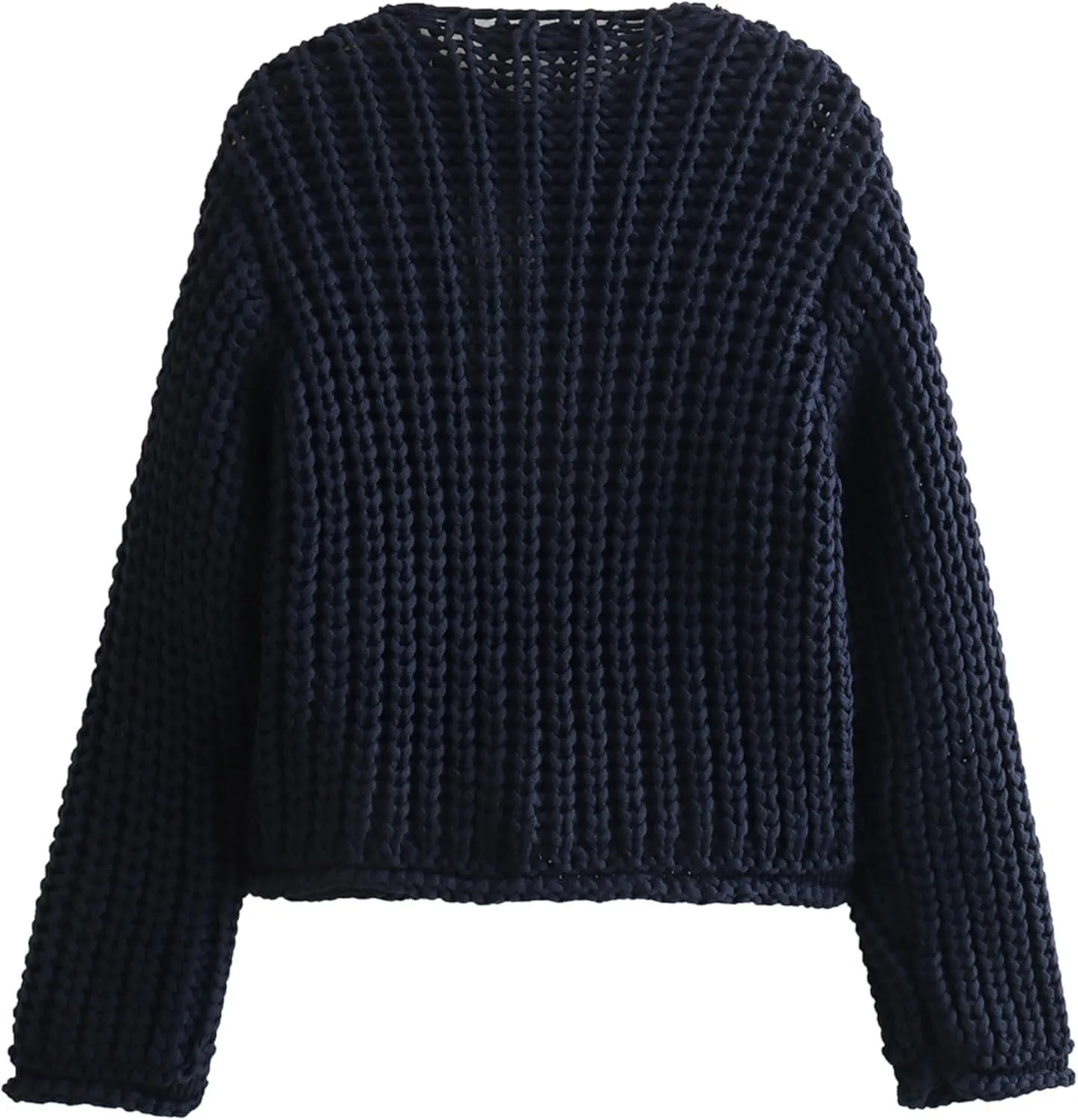 Womens Chunky Knit Cardigan Sweaters Long Sleeve Open Front Button Kitted Fall Jackets Coats