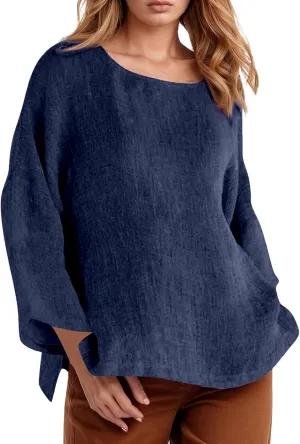 Women's Collared Button Down Shirt V-Neck Short Sleeve Linen Summer Casual Dress Blouses Top Loose Tshirts