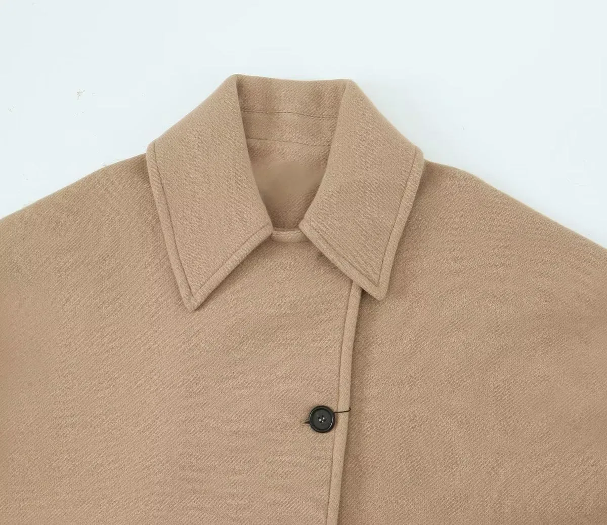 Womens Fashion Pea Coats Single Breasted Batwing Sleeve Classic Fall Wool Cape Blend Jacket Outerwear with Pockets
