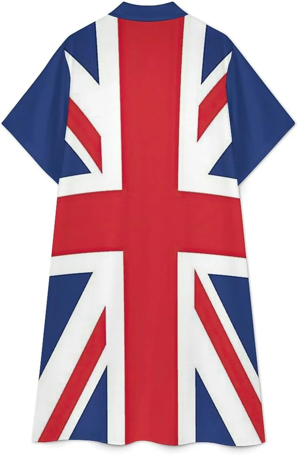 Women's Hawaii Flag Shirt Dress Collar V-Neck Button Down Simple Short Sleeve Long Dresses