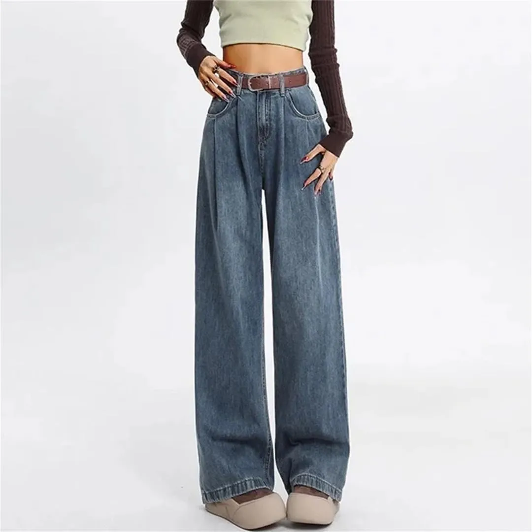 Women's High Waist Street Jeans Fashion Wide Leg Jeans Pants