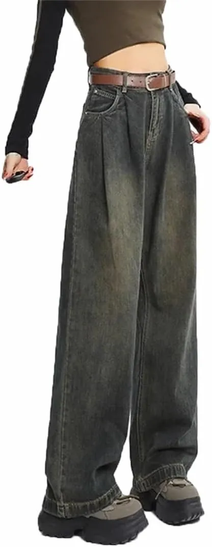 Women's High Waist Street Jeans Fashion Wide Leg Jeans Pants