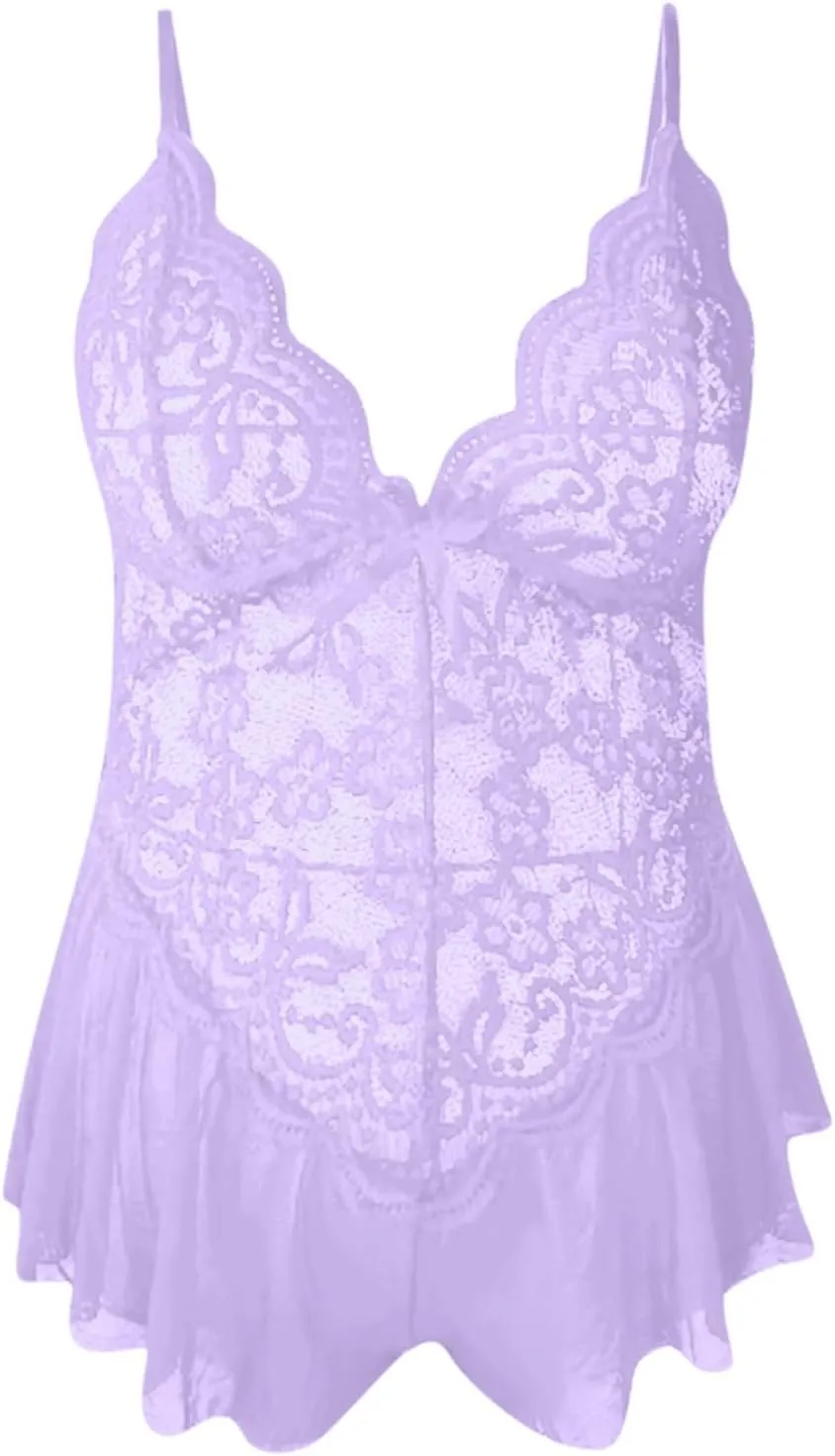 Womens Lingerie 2 Pieces Nightwear Embroidery Babydoll Teddy Kimono Robe Nighties Set