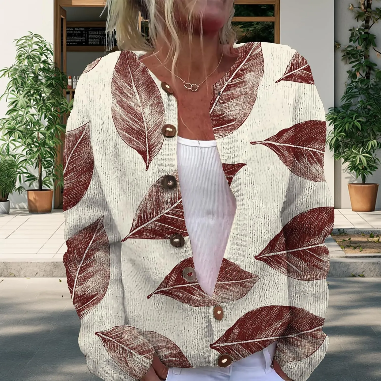 Womens Plus Size Cardigan Sweater Chunky Button Lightweight Casual Long Sleeve Winter Fall Sweater Tops