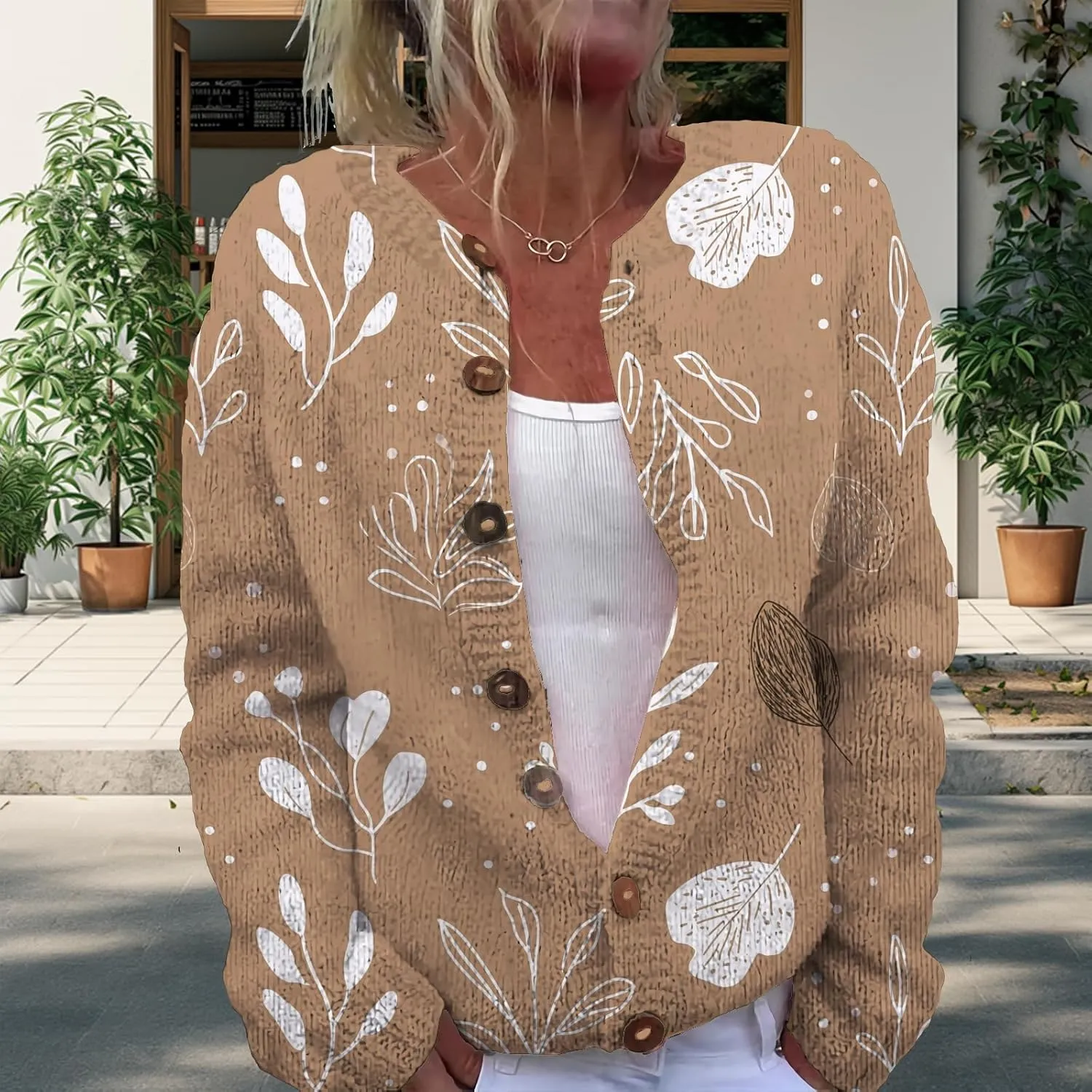 Womens Plus Size Cardigan Sweater Chunky Button Lightweight Casual Long Sleeve Winter Fall Sweater Tops