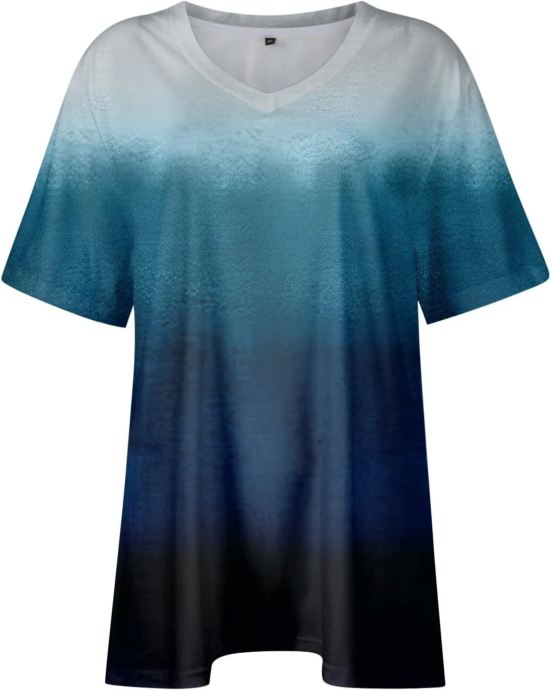 Womens Plus Size Tops Summer Short Sleeve Tunic Shirts Dressy Casual Loose V-Neck Cute Print Blouses