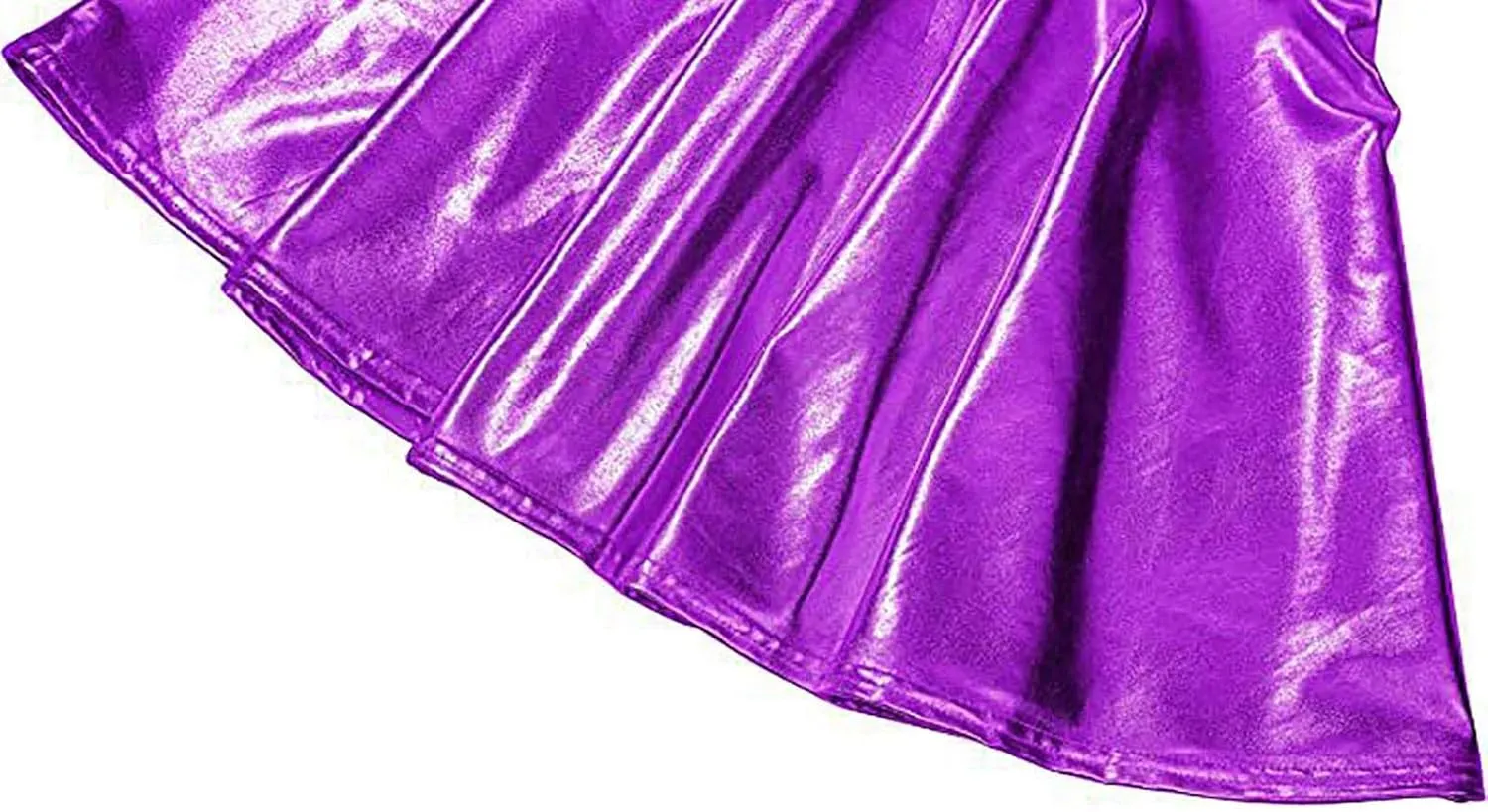 Women's Sexy Faux Leather Pleated Mini Skirt, High Waisted Stage Performance Party Skirt, Outdoor Skate Skirts