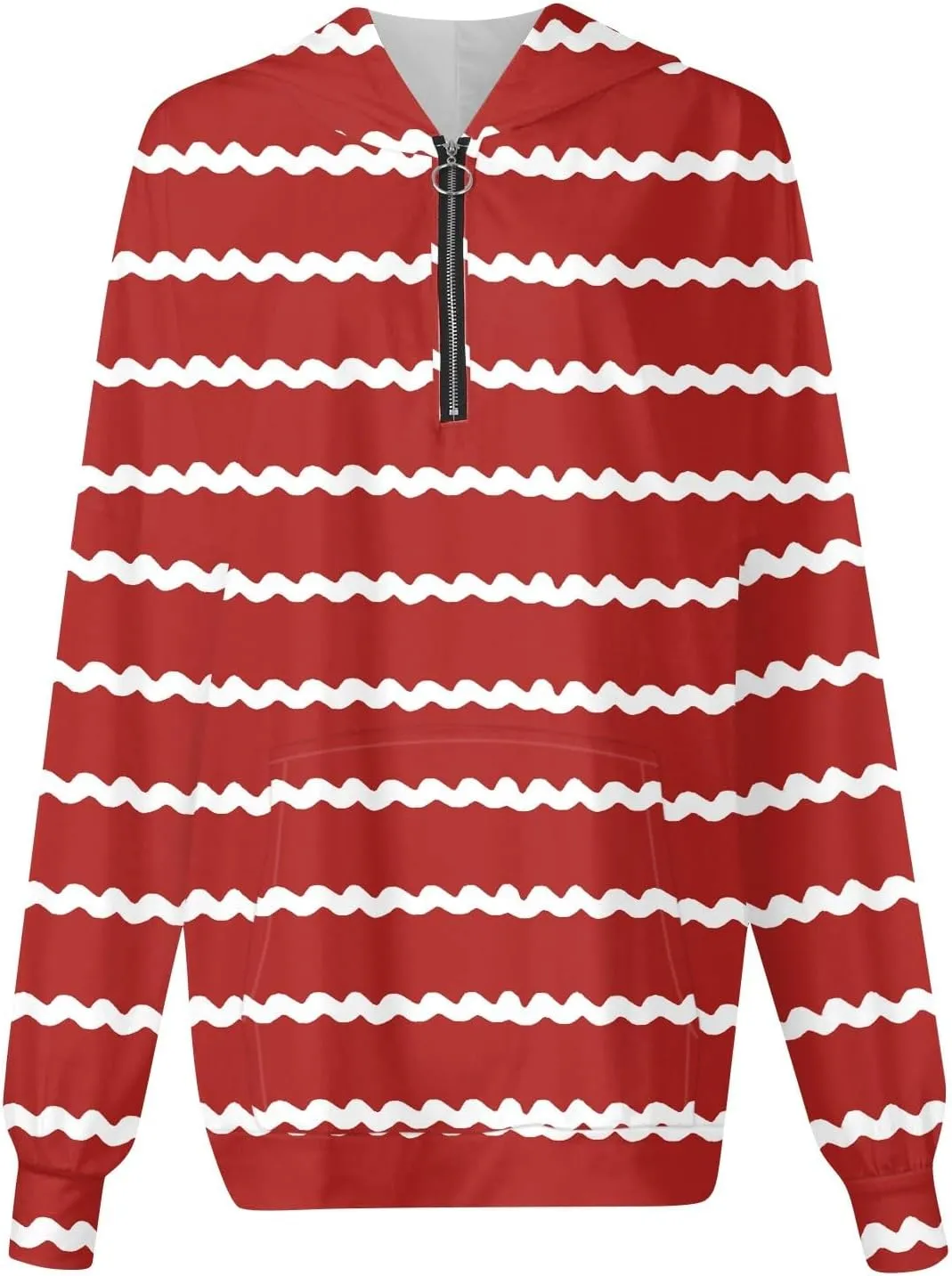 Womens Shirts Casual Quarter Zip Hoodie Pullover Striped Sweaters Trendy Long Sleeve Knitted Sweatshirt Casual Sweater Tops