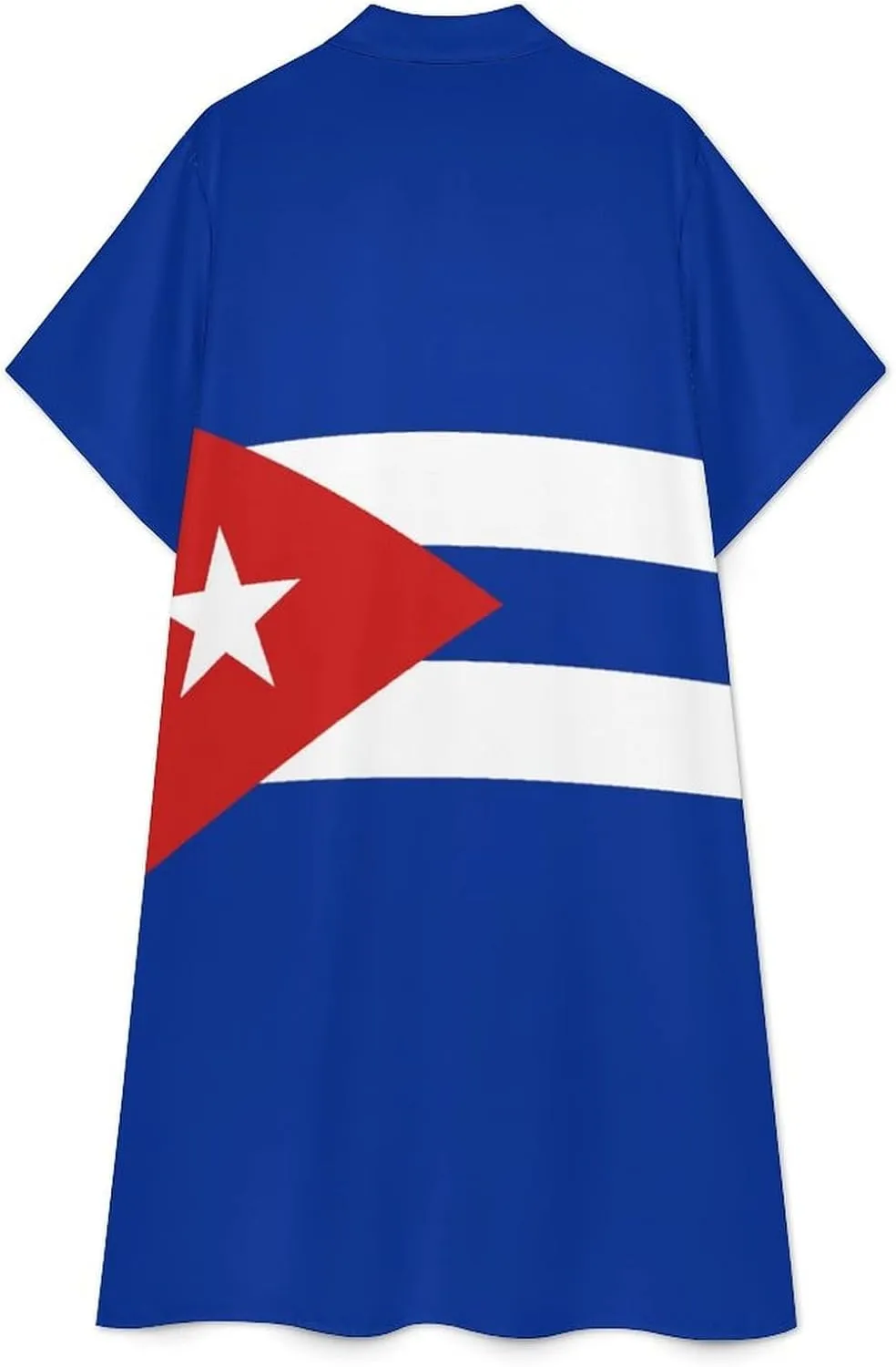 Women's Short Sleeve Collared Simple Button Down Shirt Dress 2025 Summer British Flag Long Dresses