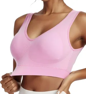 Womens Wireless Full Coverage Bra Everyday Comfort Padded Workout Sleep Bralette