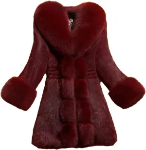 Women's Wool Blend Coat Notched LApel Winter Jacket Midi Windbreaker Jacket